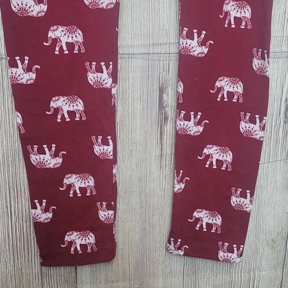Cute Booty Leggings Kelli Nishimoto Sz XS Red White Elephant - Picture 3 of 8